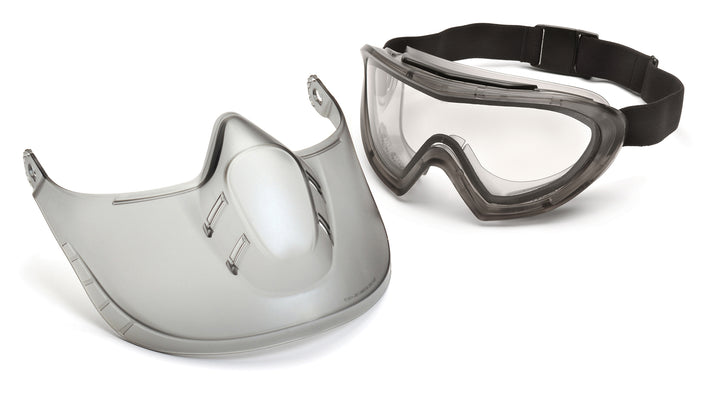 Pyramex Safety - Capstone - Clear Anti Fog Dual Lens with Clear Shield - Anti-Fog Lens