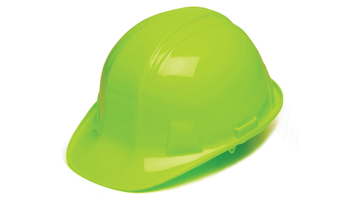 Pyramex Safety - SL Series Hard Hat - Hi Vis Green-Standard Shell 4 Pt Ratchet Suspension - Hard Hats