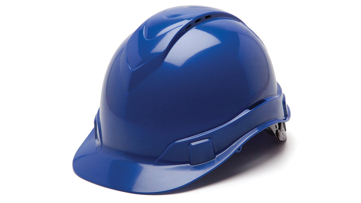 Pyramex Safety - Ridgeline Hard Hat - Blue-Ridgeline Vented Cap Style 4 Pt Ratchet Suspension - Hard Hats