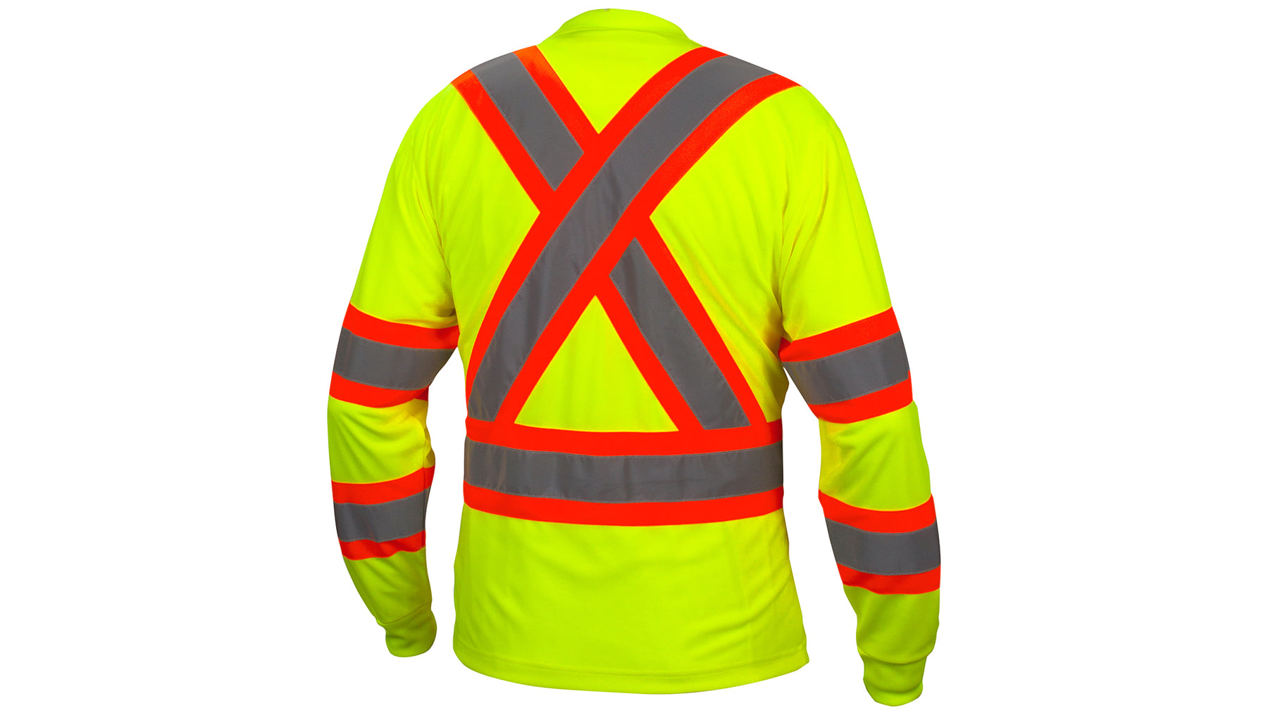 Radyan High Visibility Force Color Long Sleeve Safety T-Shirts, UPF 50+ UV  