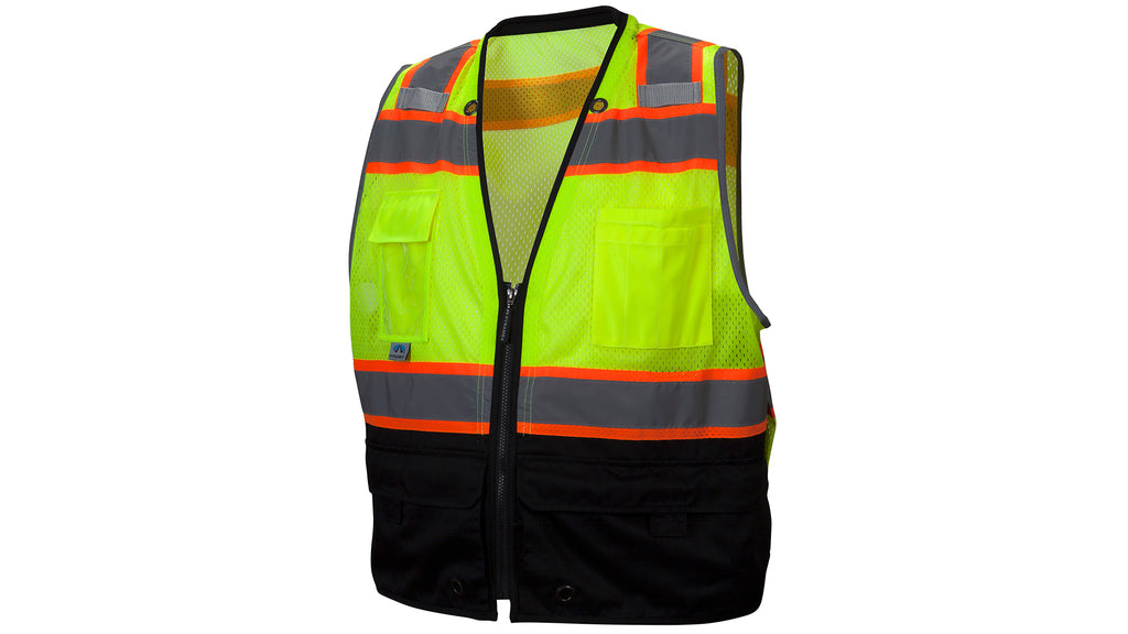 Type R - Class 2 Hi-Vis Lime Safety Vest with Black Bottom – Pyramex