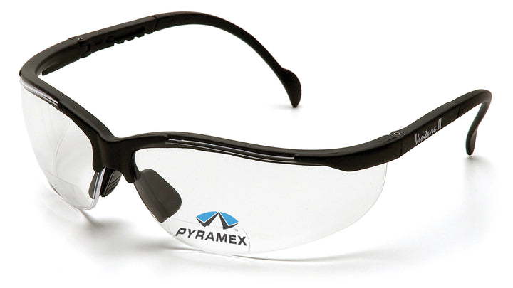 Pyramex Safety - V2 Readers - Black Frame/Clear + 1.5 Lens - Bifocals