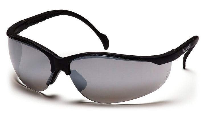 Pyramex Safety - Venture II - Black Frame/Silver Mirror Lens - Mirror Lens