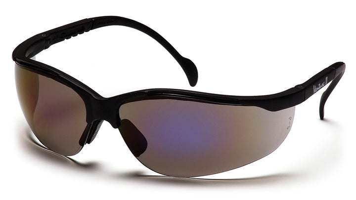 Pyramex Safety - Venture II - Black Frame/Blue Mirror Lens - Mirror Lens