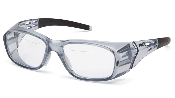 Pyramex Safety Products - Emerge Plus - Gray Frame/Clear top +1.5 insert reader lens - Bifocals